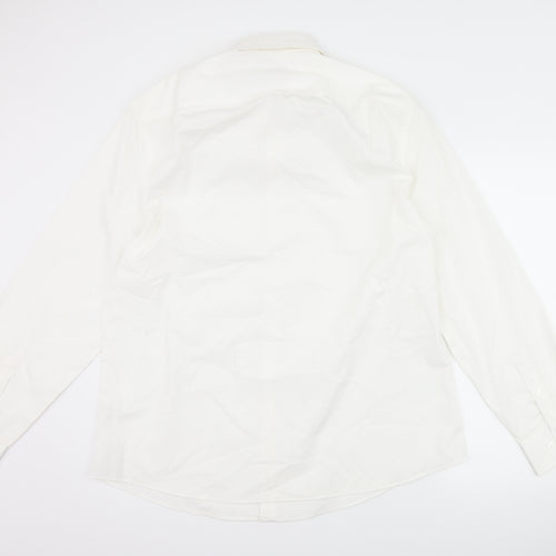 George Mens White    Dress Shirt Size 17.5