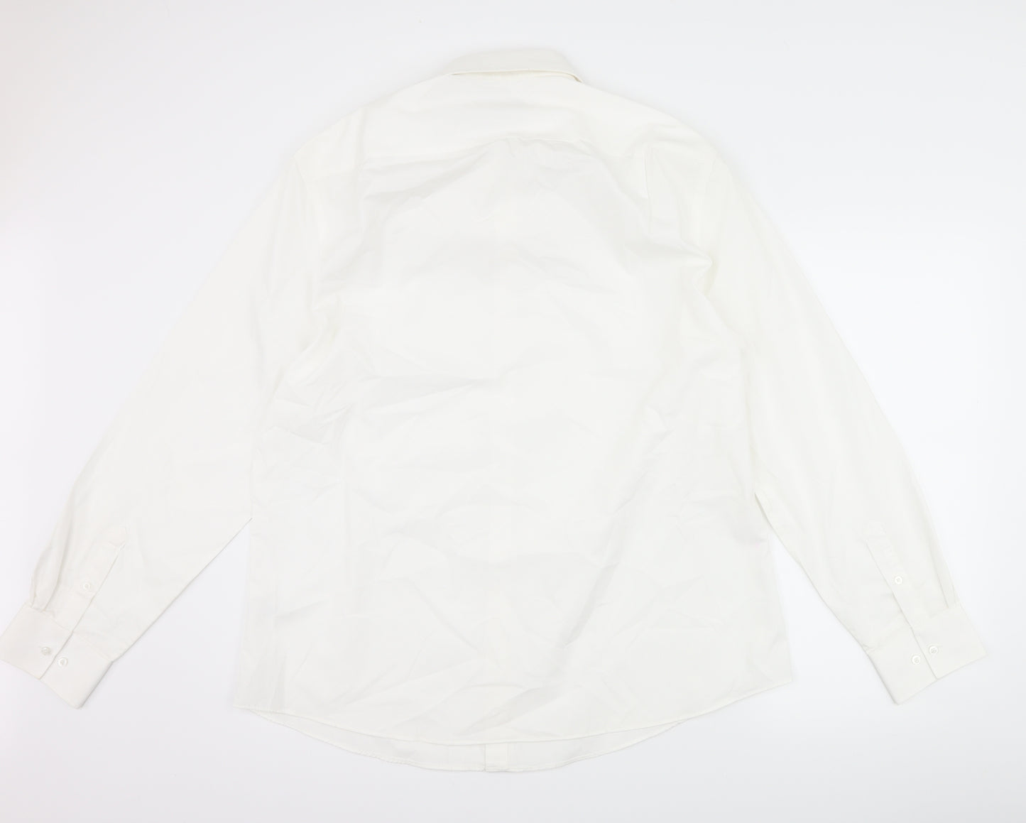 George Mens White    Dress Shirt Size 17.5