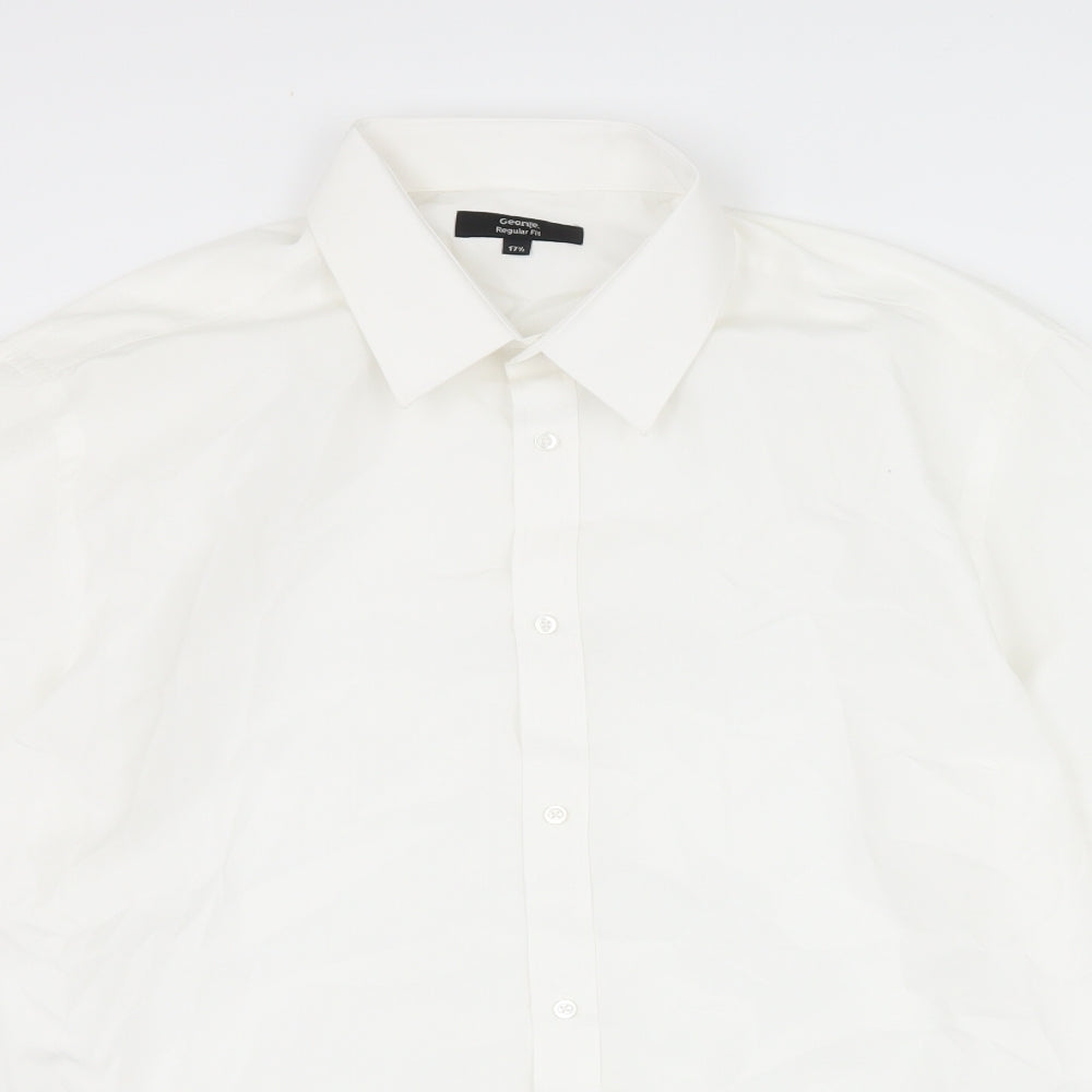 George Mens White    Dress Shirt Size 17.5