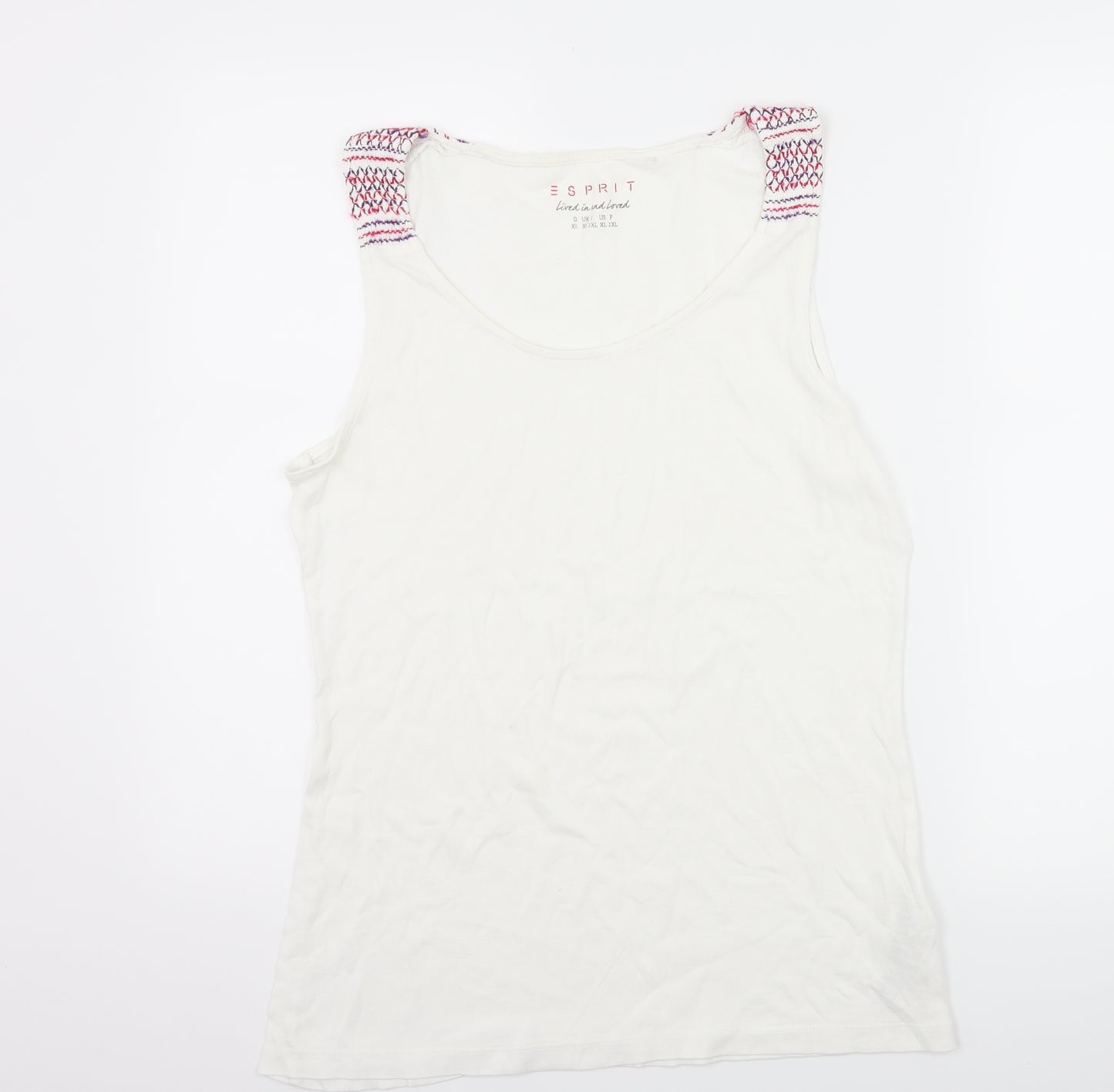 Espirit Womens White   Basic Tank Size XL
