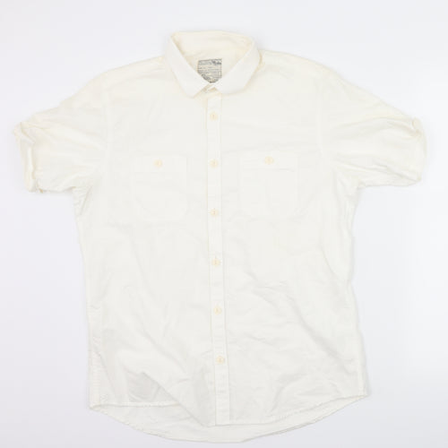Burton Mens White    Button-Up Size M