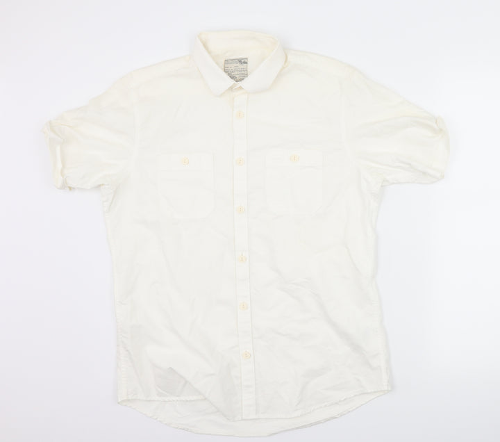Burton Mens White Button-Up Size M