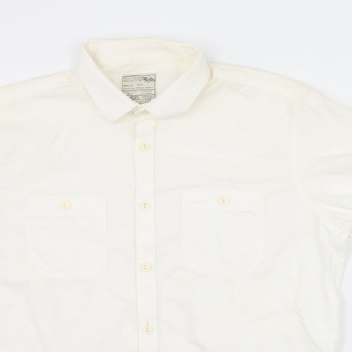 Burton Mens White    Button-Up Size M
