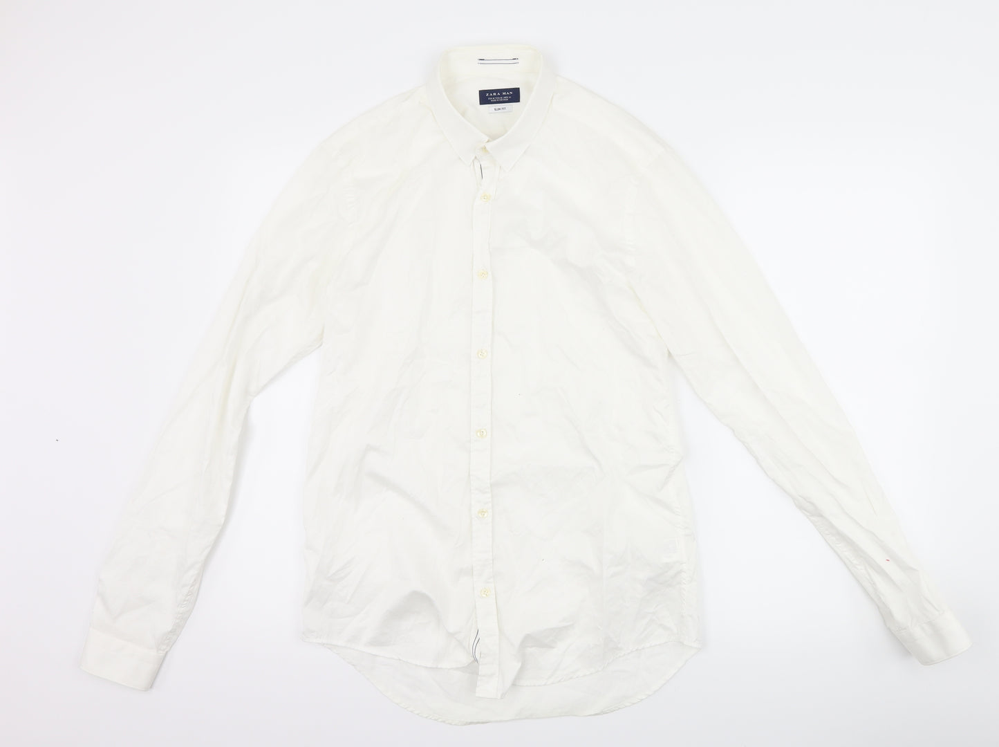 Zara Mens White    Dress Shirt Size M