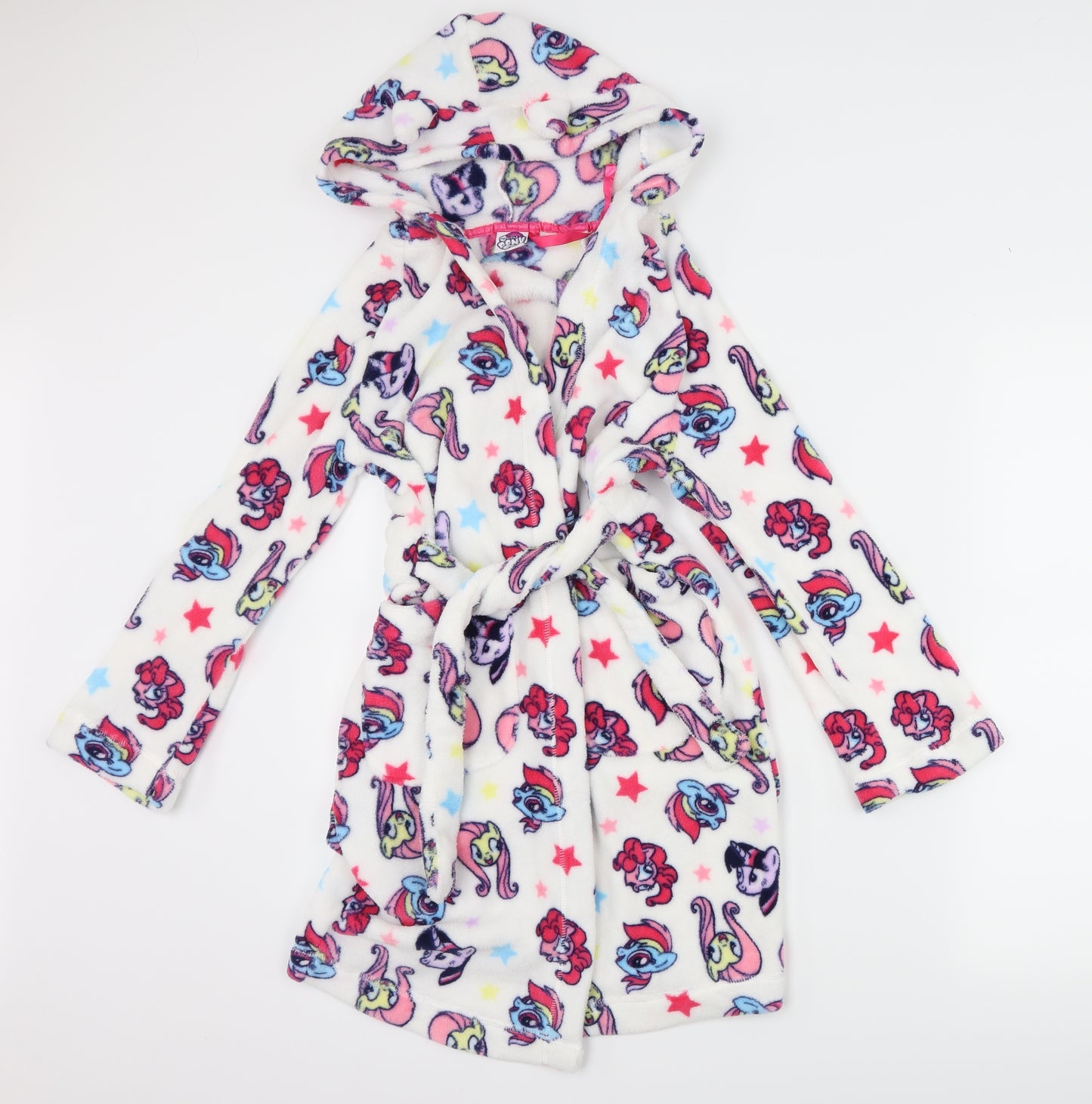 My Little Legs Girls White  Fleece Top Robe Size 9-10 Years  - My Little Pony