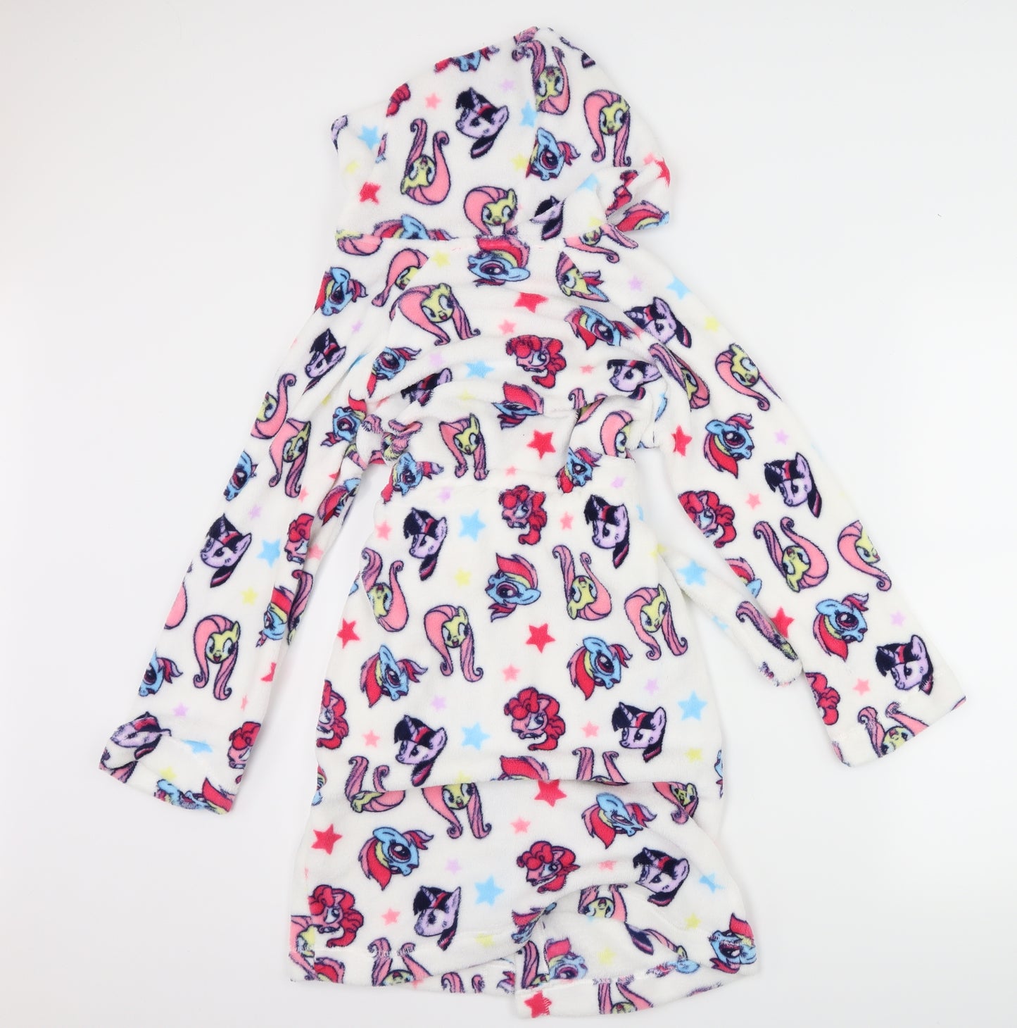 My Little Legs Girls White  Fleece Top Robe Size 9-10 Years  - My Little Pony