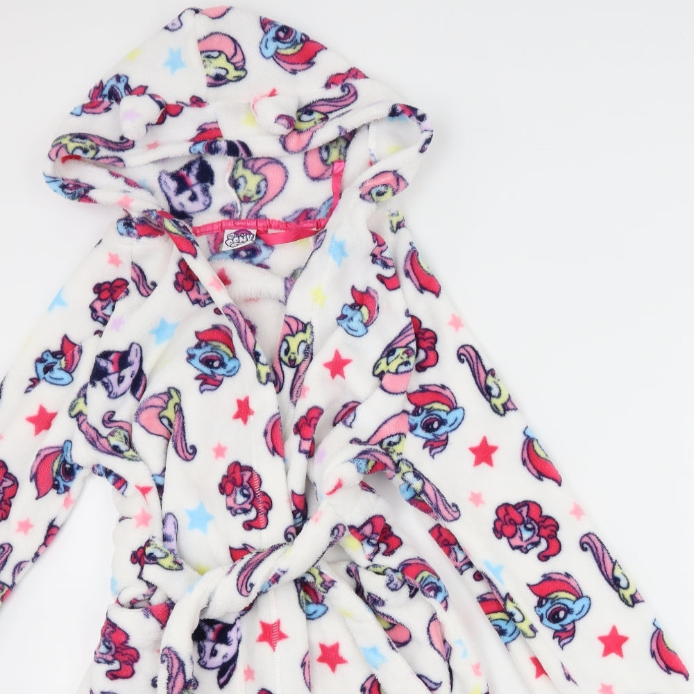My Little Legs Girls White  Fleece Top Robe Size 9-10 Years  - My Little Pony