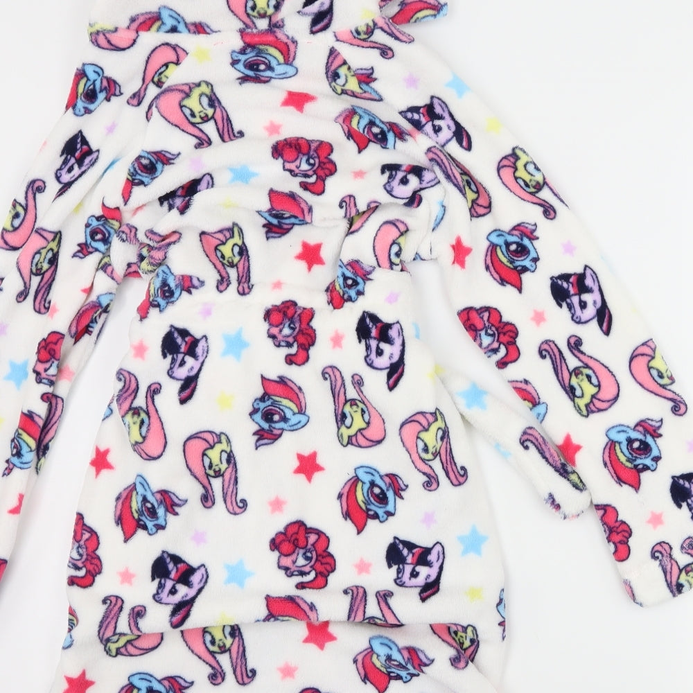 My Little Legs Girls White  Fleece Top Robe Size 9-10 Years  - My Little Pony