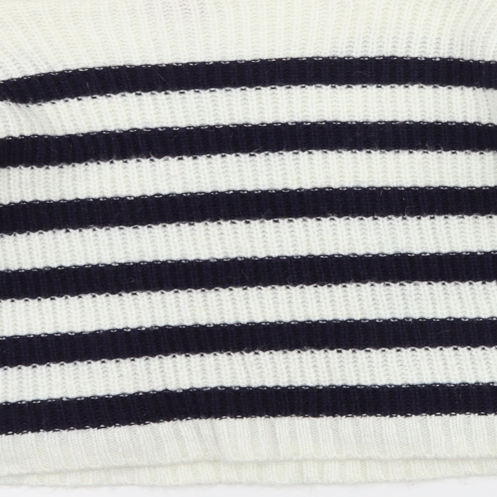 sophie Girls White Striped  Pullover Jumper Size 12-13 Years