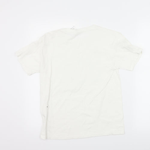 Gildan Boys White   Basic T-Shirt Size M  - overword