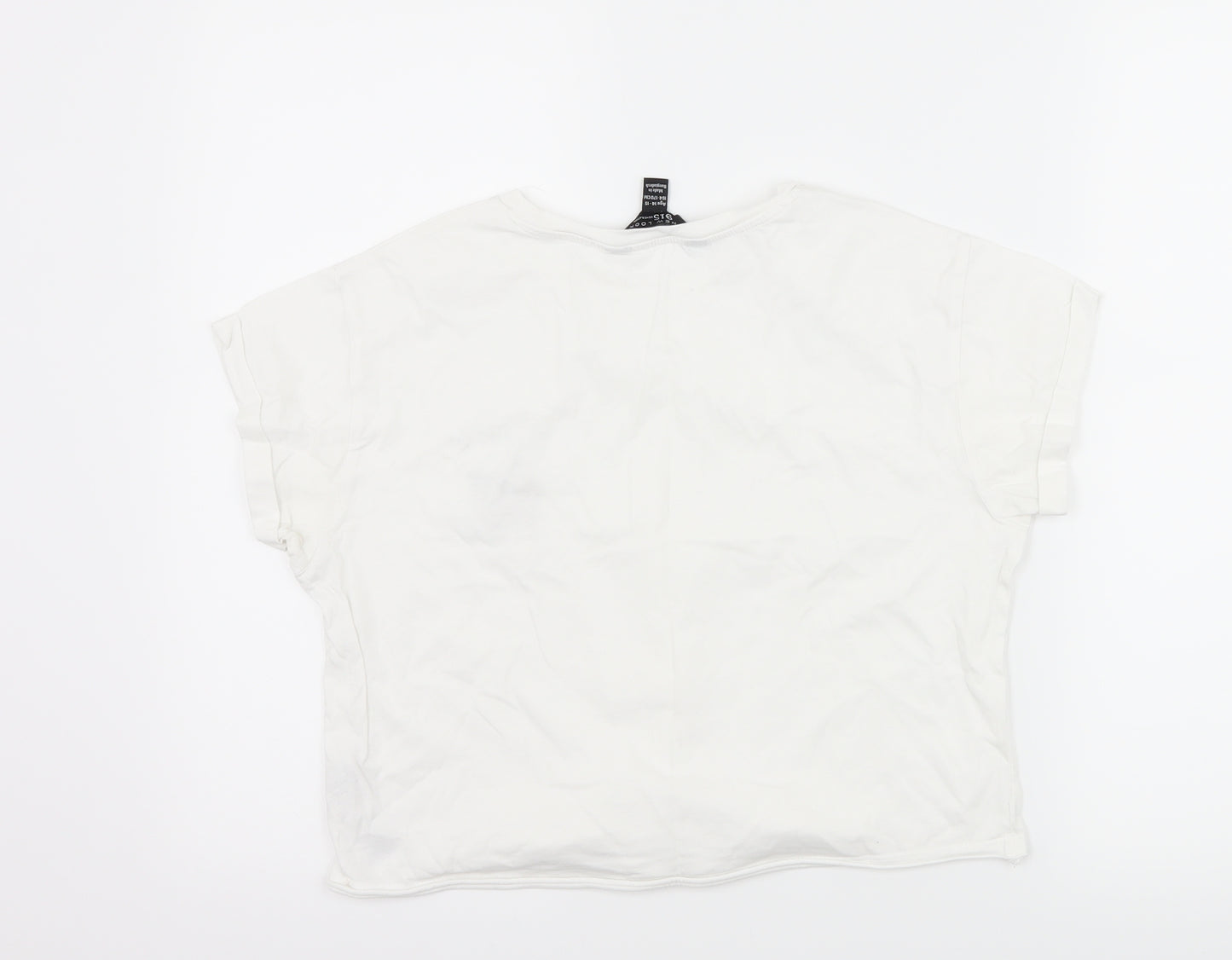 New Look Girls White   Basic T-Shirt Size 14-15 Years  - sloth