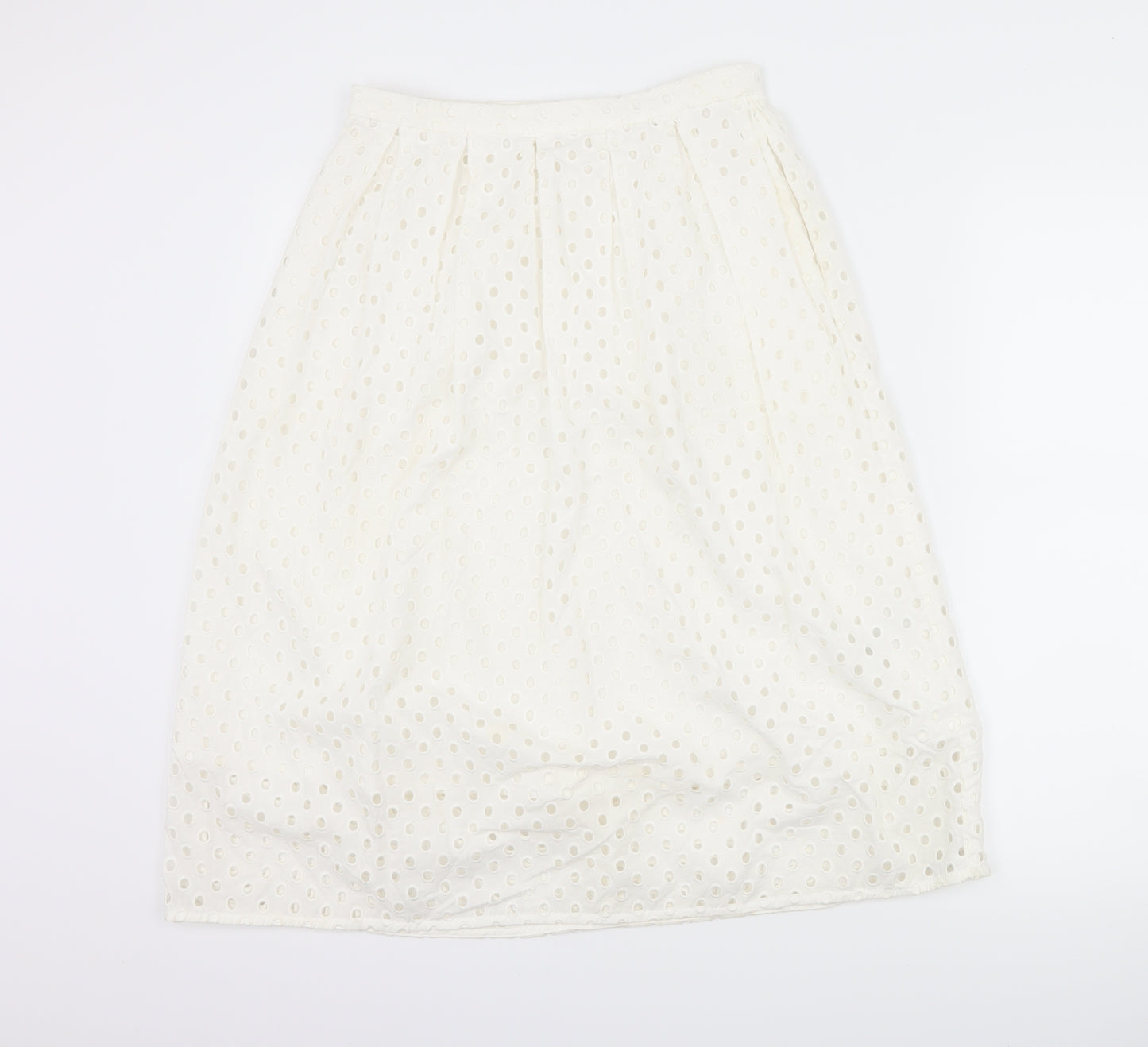 French Connection Womens White Polka Dot  A-Line Skirt Size 8