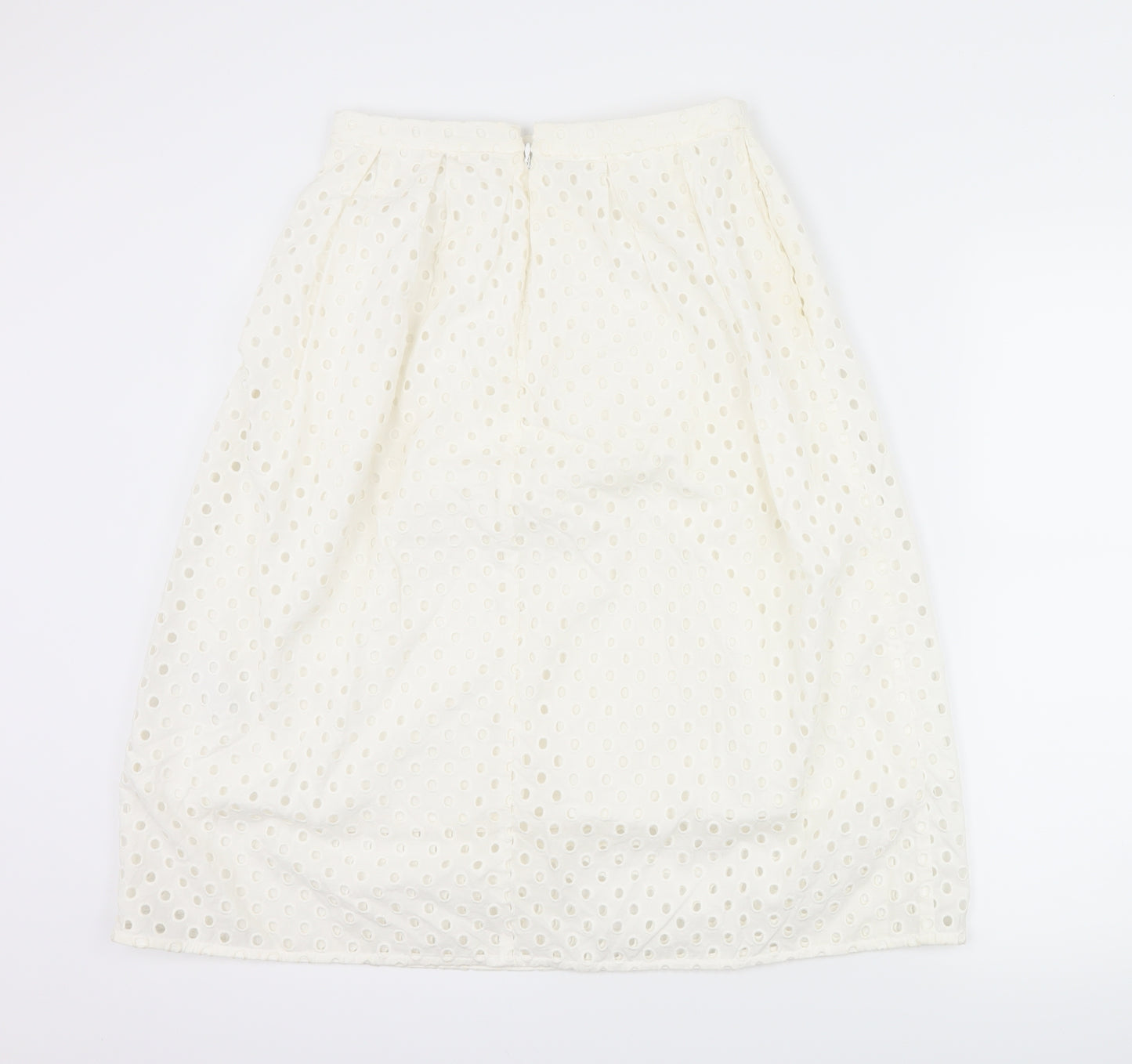 French Connection Womens White Polka Dot  A-Line Skirt Size 8