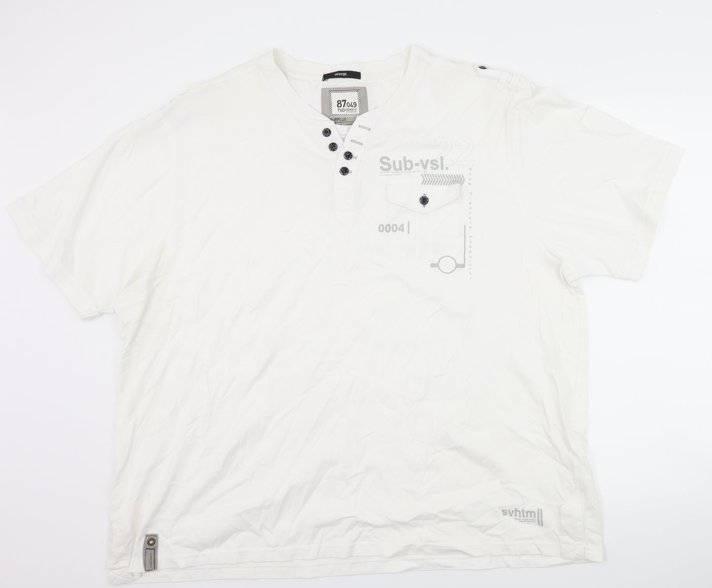 George Mens White    T-Shirt Size 3XL  - graphic