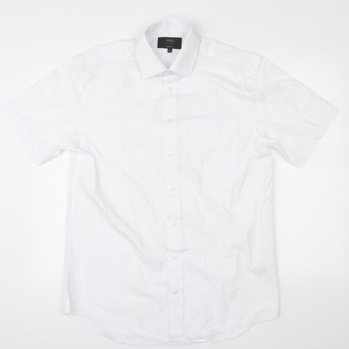 M&S Mens White    Dress Shirt Size 15.5