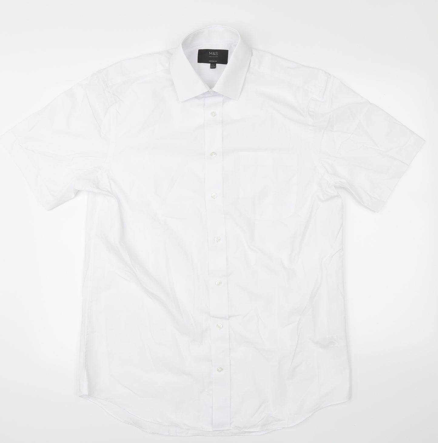 M&S Mens White    Dress Shirt Size 15.5