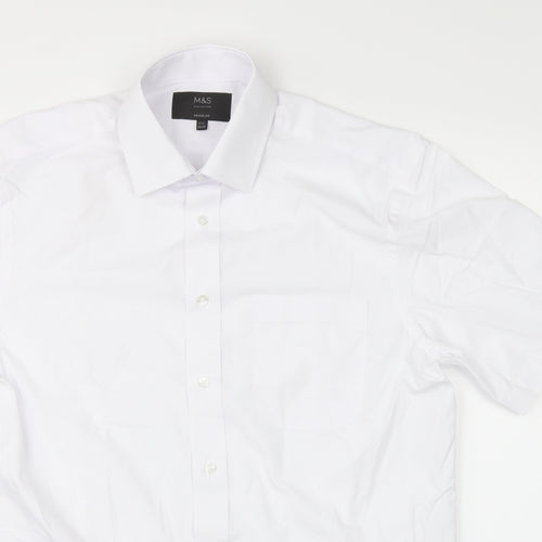 M&S Mens White    Dress Shirt Size 15.5