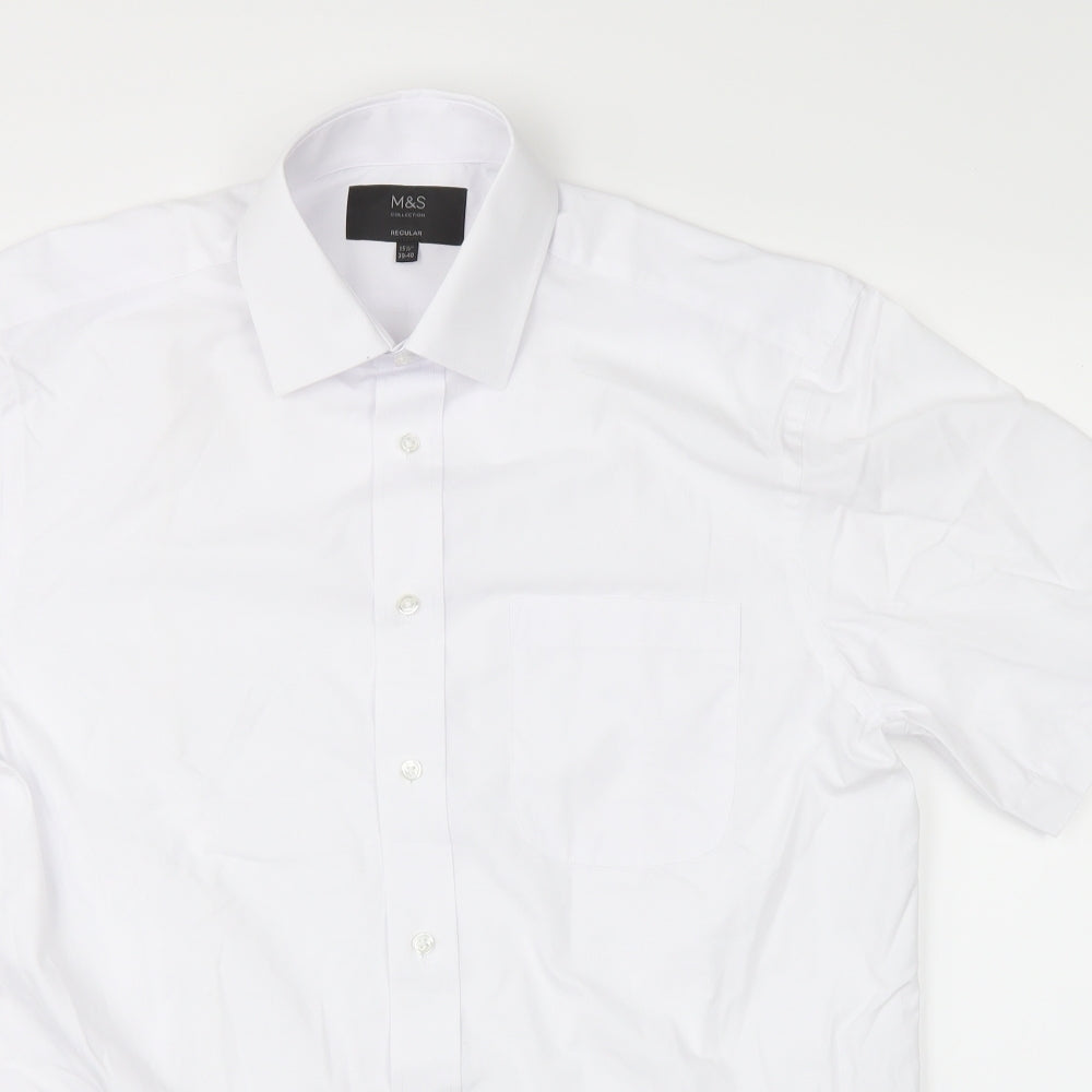 M&S Mens White    Dress Shirt Size 15.5
