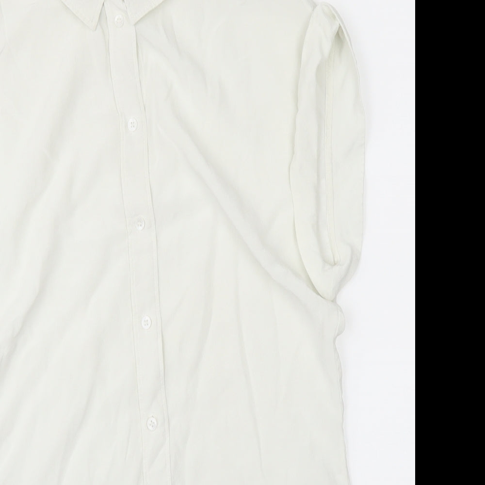 H&M Womens White   Basic Blouse Size 6