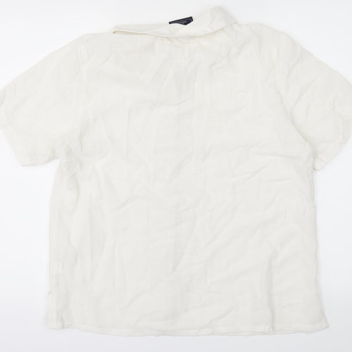 Adams Womens White   Basic Button-Up Size 14
