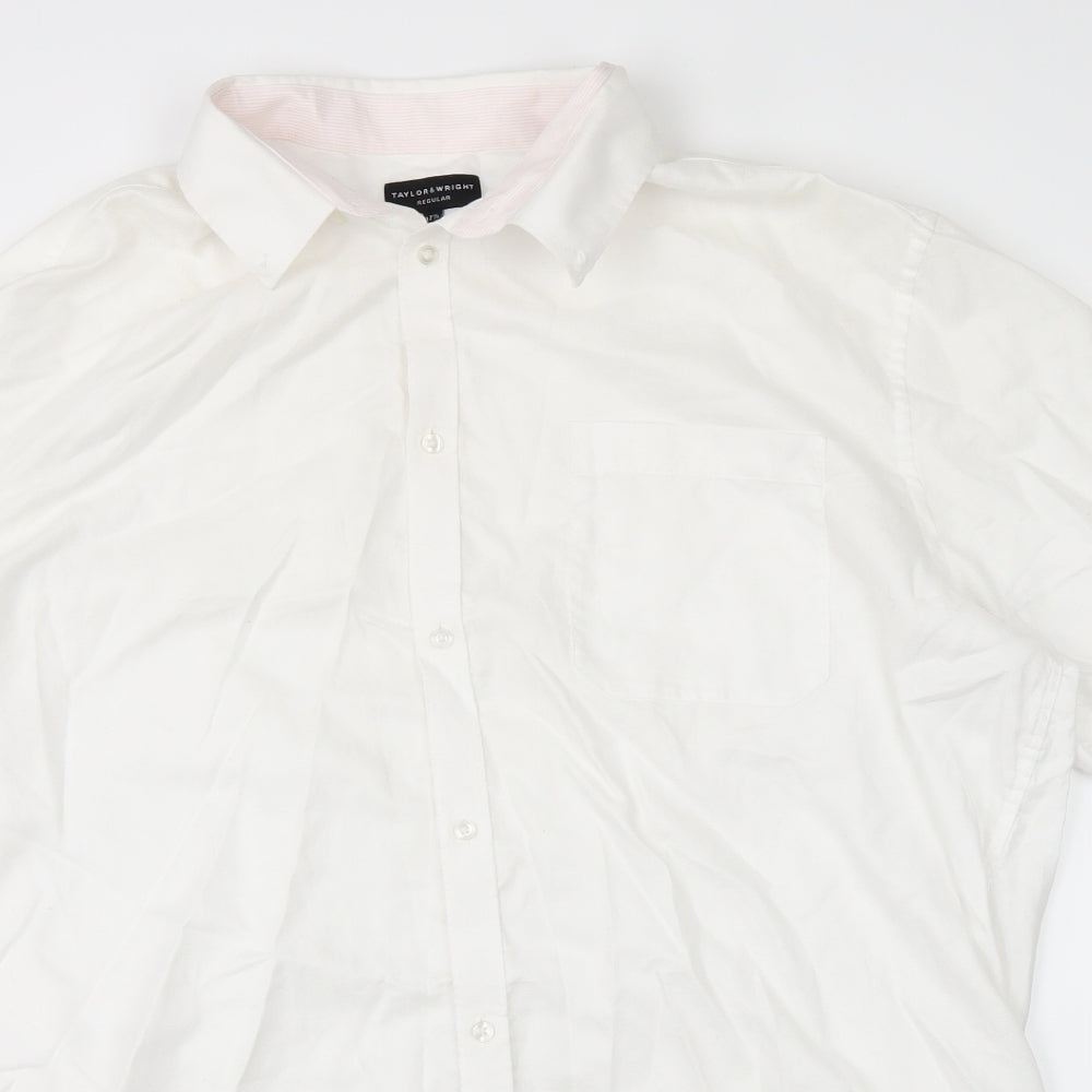 Taylor & Wright Mens White    Dress Shirt Size 44