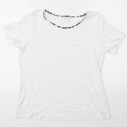 mona Womens White   Basic T-Shirt Size 14