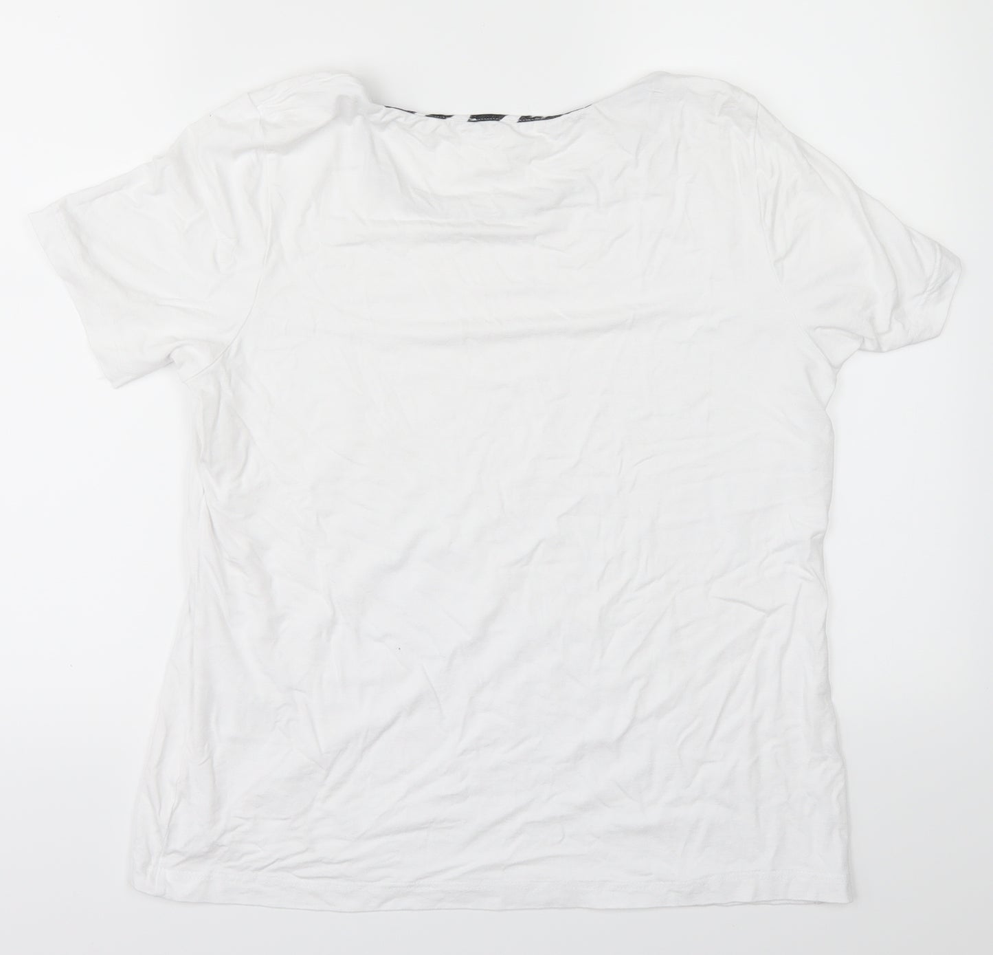 mona Womens White   Basic T-Shirt Size 14
