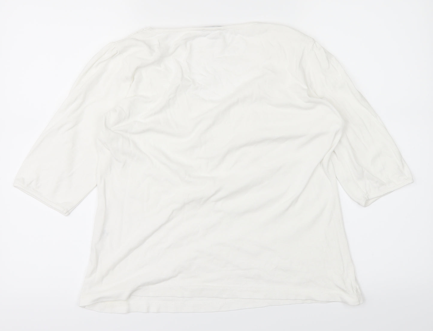 PERUNA Womens White   Basic T-Shirt Size 14