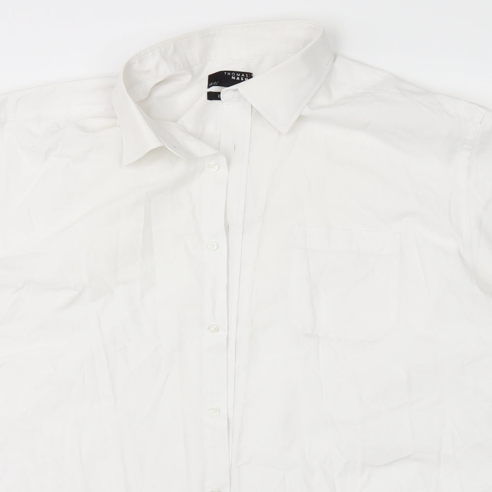 Thomas Nash Mens White    Dress Shirt Size 47