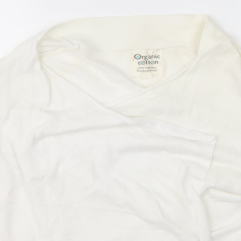 Organic Cotton Womens White   Cardigan Jumper Size 12