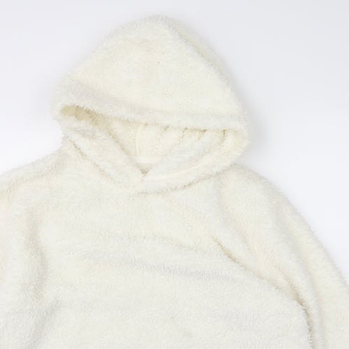 NEXT Girls White  Knit Pullover Hoodie Size 12-13 Years