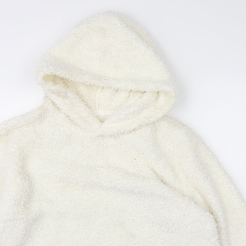 NEXT Girls White  Knit Pullover Hoodie Size 12-13 Years