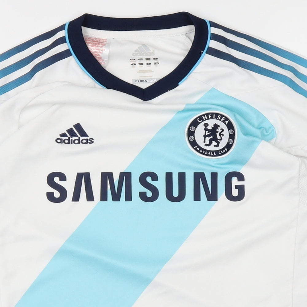 adidas Boys White   Basic T-Shirt Size 11-12 Years  - Chelsea FC