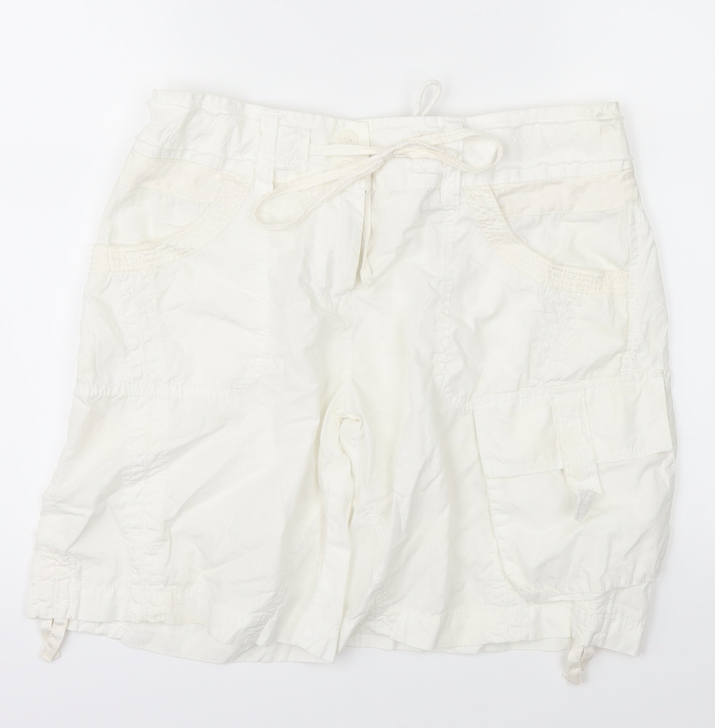 NEXT Womens White   Cargo Shorts Size 10