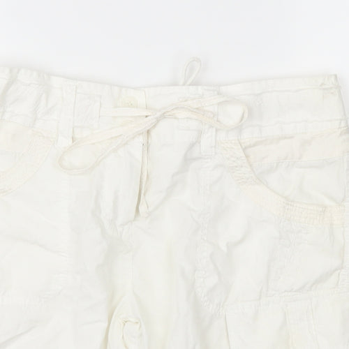 NEXT Womens White   Cargo Shorts Size 10