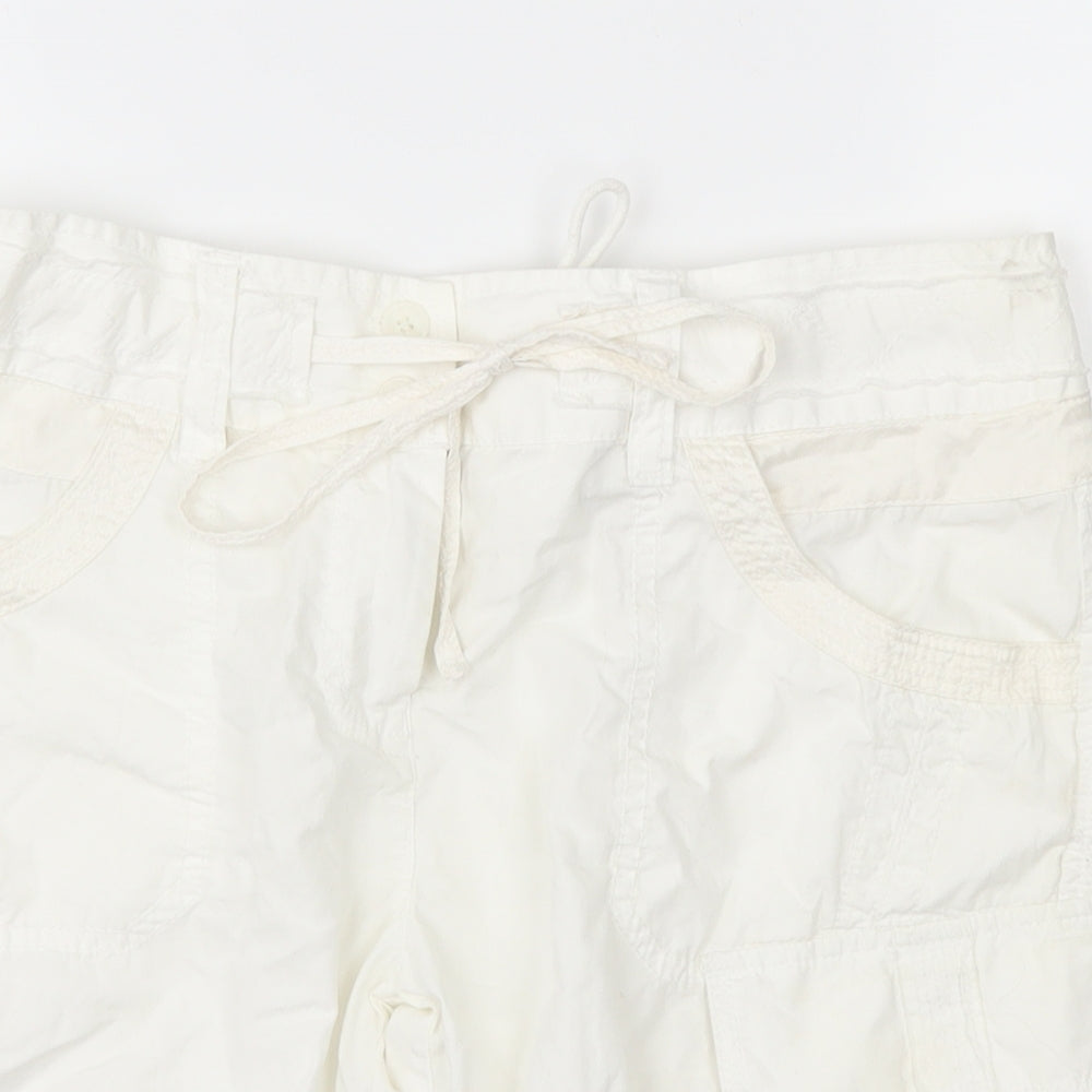 NEXT Womens White   Cargo Shorts Size 10