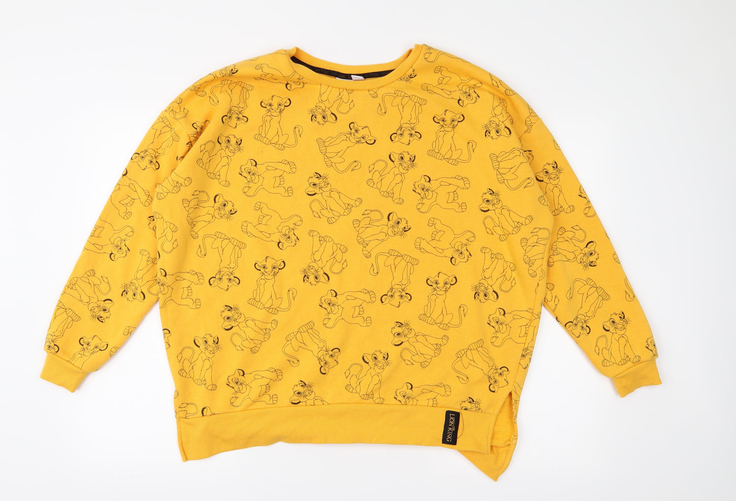 Disney Womens Yellow  Jersey Pullover Sweatshirt Size 12  - The Lion King