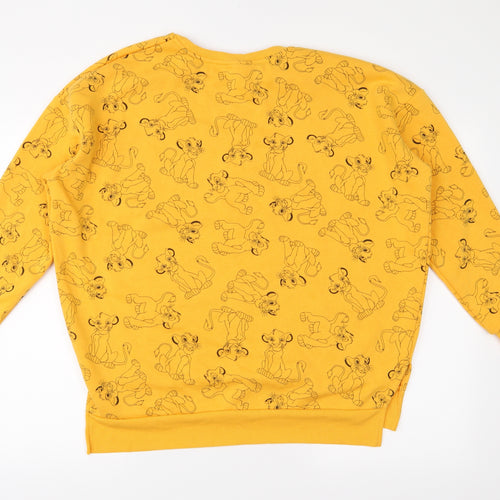 Disney Womens Yellow  Jersey Pullover Sweatshirt Size 12  - The Lion King
