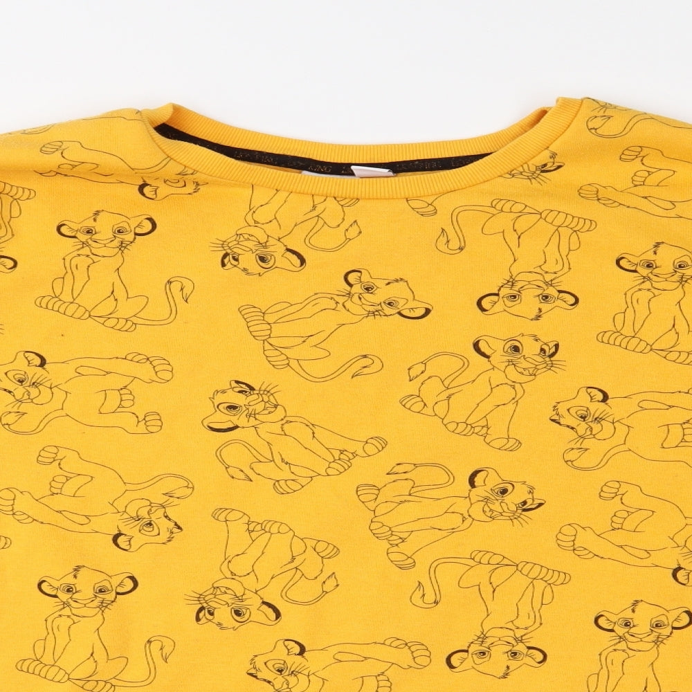 Disney Womens Yellow  Jersey Pullover Sweatshirt Size 12  - The Lion King