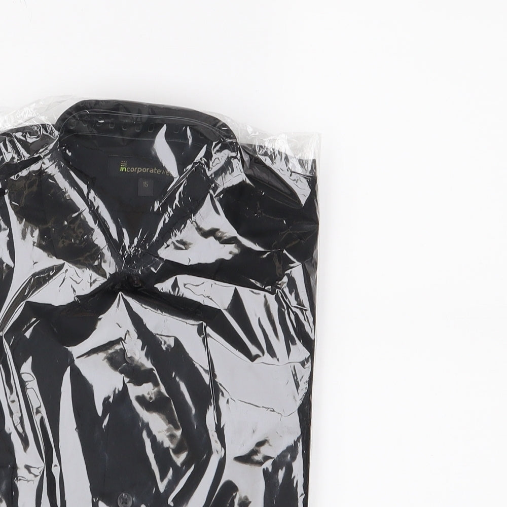 Incorporatewear Mens Black    Button-Up Size 15