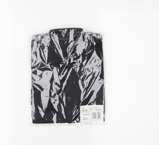 Front view of Incorporatewear men’s black button-up, size 15