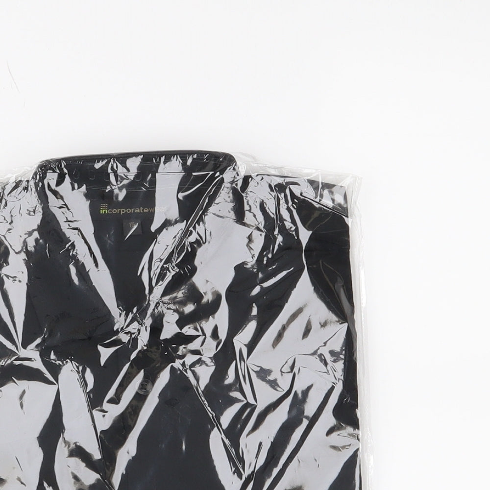 Incorporatewear Mens Black    Button-Up Size 15