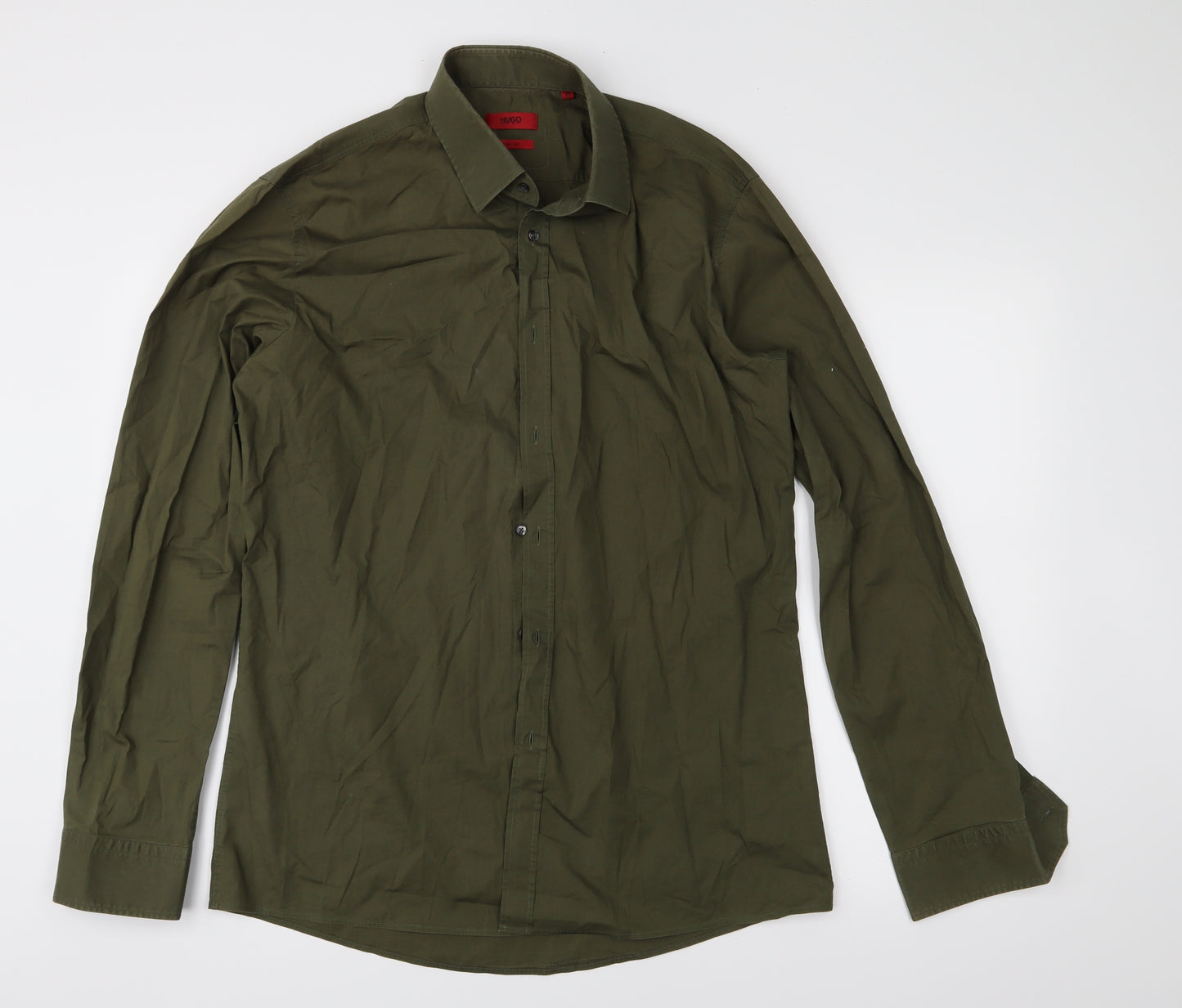 HUGO BOSS Mens Green    Button-Up Size XL