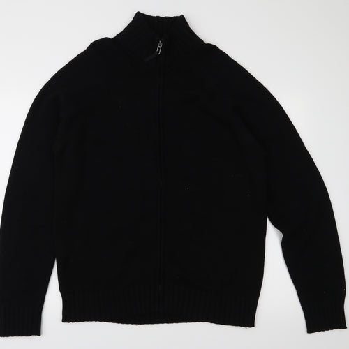 H&M Mens Black  Knit Cardigan Jumper Size XL