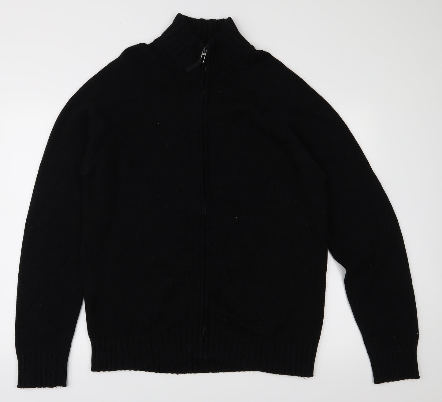 H&M Mens Black  Knit Cardigan Jumper Size XL