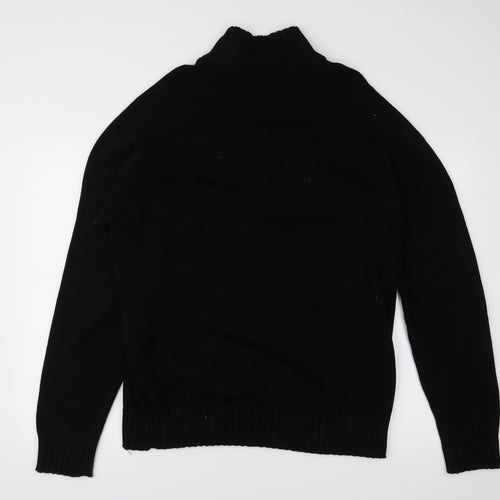 H&M Mens Black  Knit Cardigan Jumper Size XL