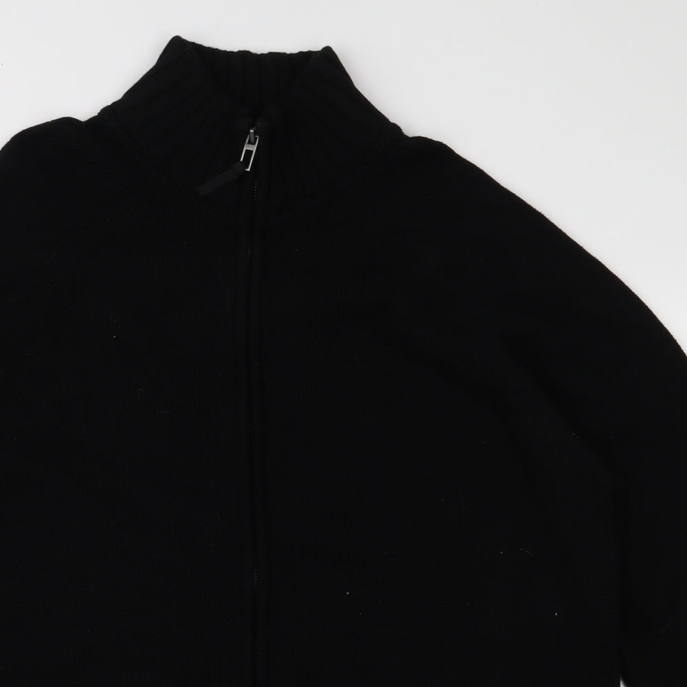 H&M Mens Black  Knit Cardigan Jumper Size XL