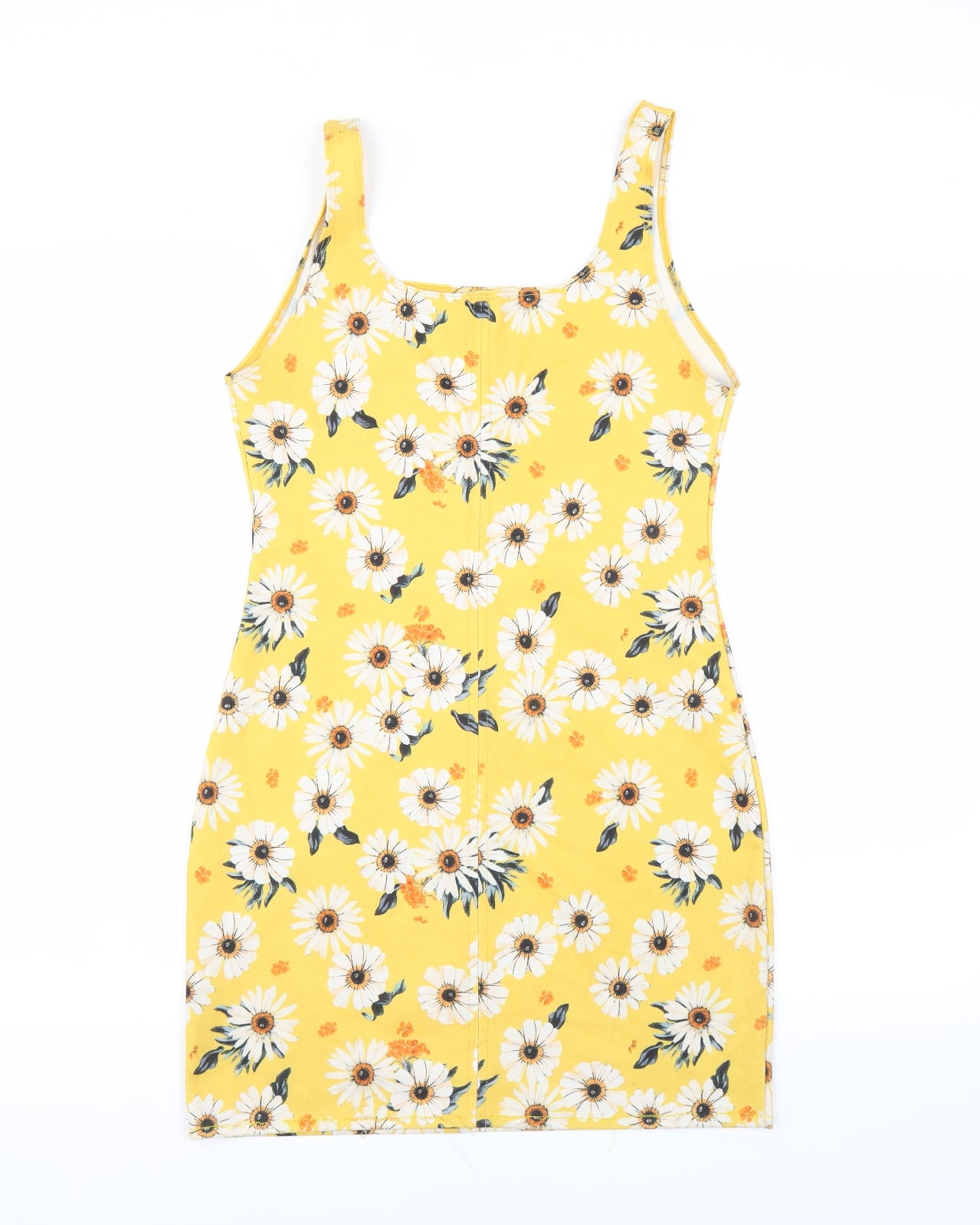 Preworn Womens Yellow Floral  Bodycon