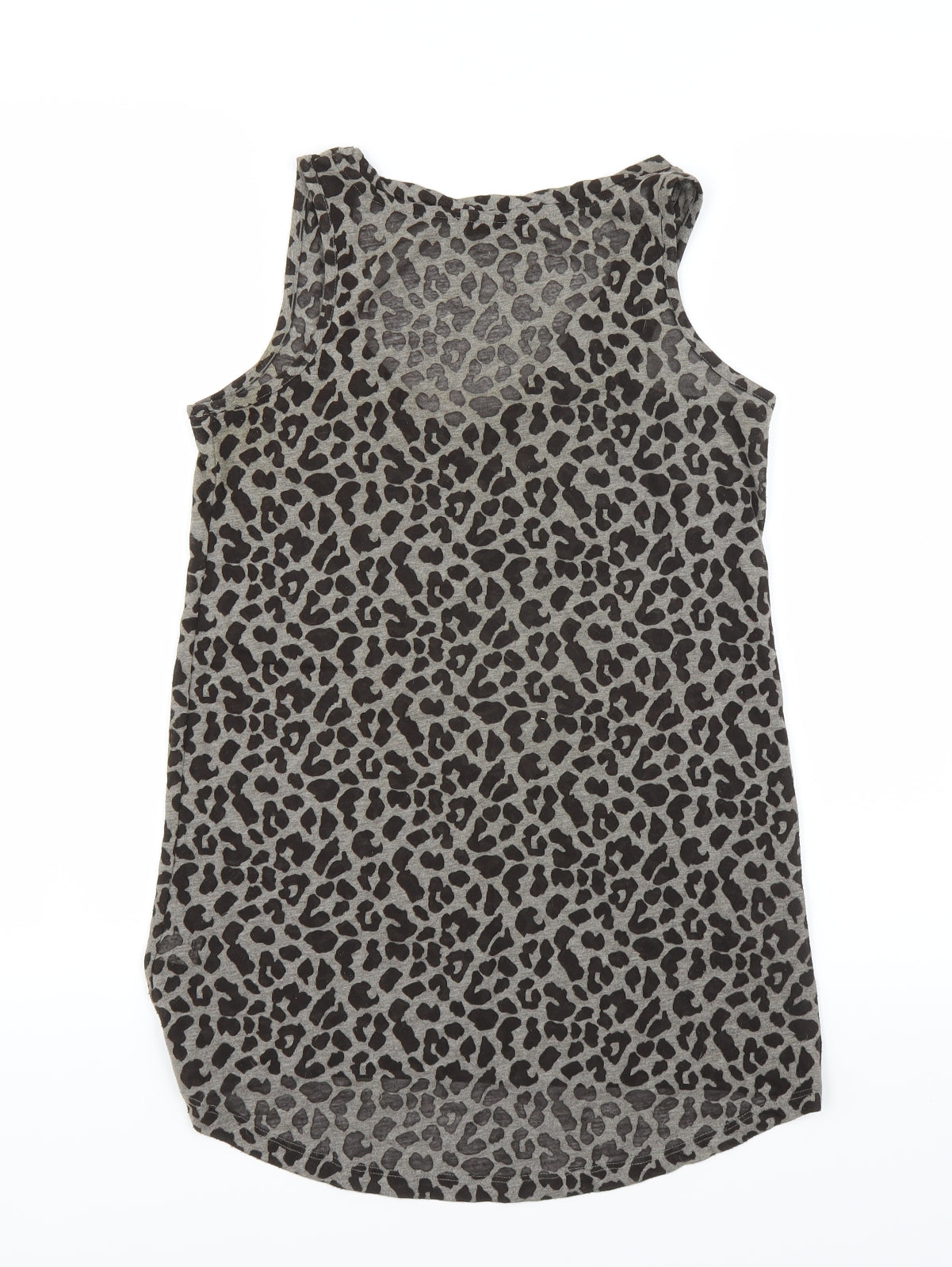 Oasis Womens Grey Animal Print  Basic Tank Size XS