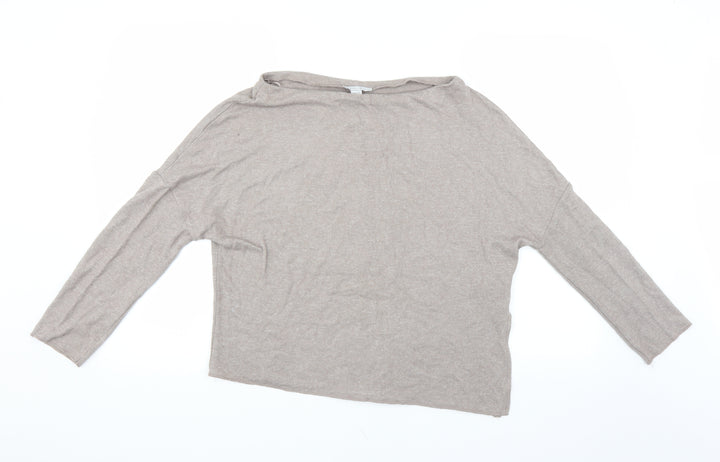 Amisu Womens Brown Pullover Jumper Size S - Assymetric